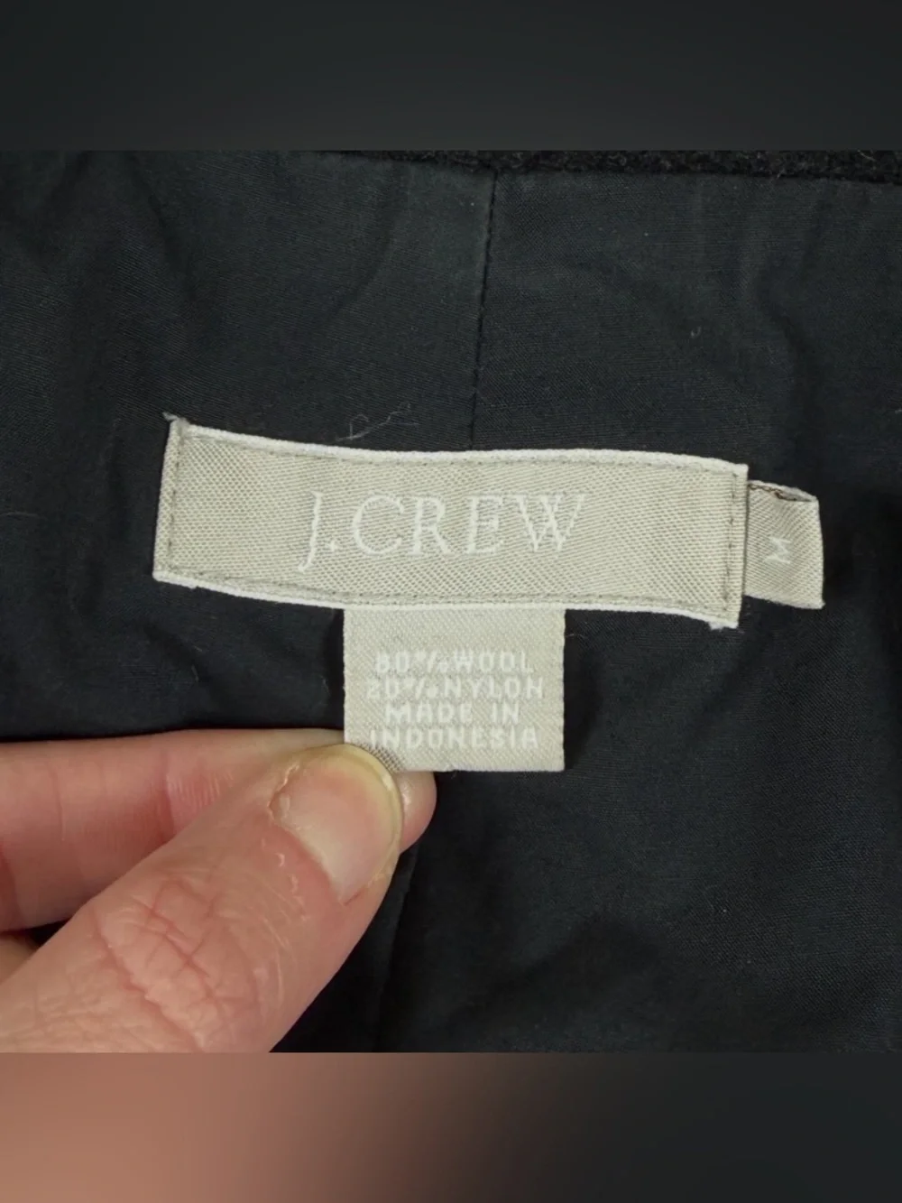 J Crew Grey Wool Blend Pea Coat Women’s Medium Double Breasted Mid Length Preppy - Picture 4 of 9